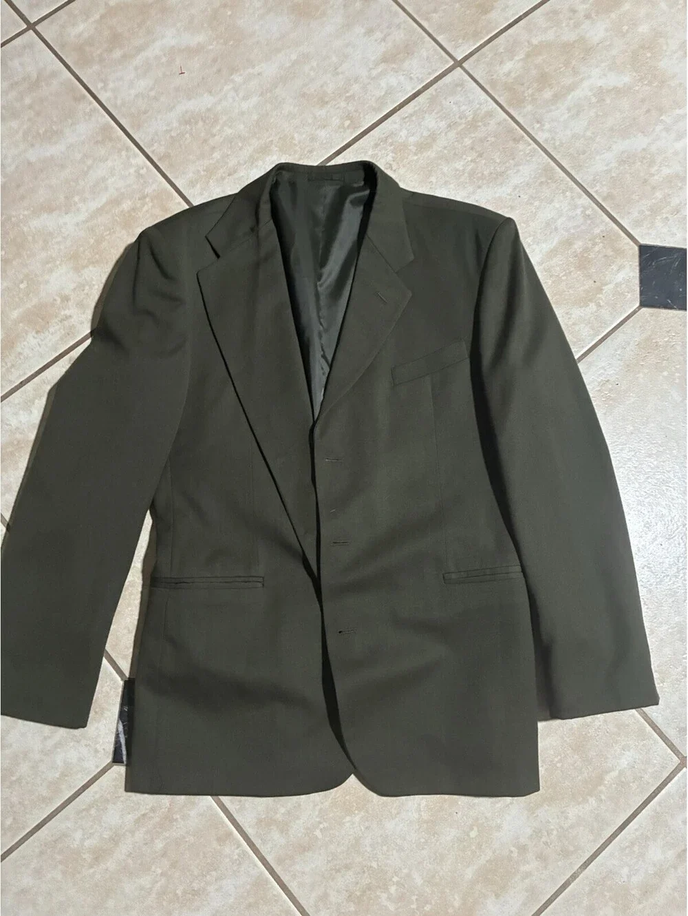 Mario Rossi Blazer Mens 42 Olive Green Pure Virgin Wool Sport Coat Italy Style